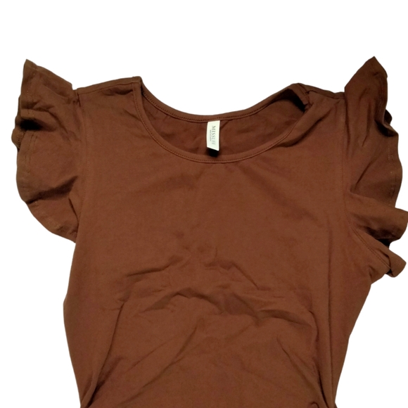 Flutter Sleeve Ruched Bodycon Ruffle Mini Sundress Cotton Summer Casual Dress - Picture 3 of 6